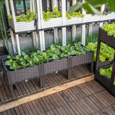 阳台蔬菜种植箱屋顶菜园特大号种菜箱楼顶室内种花长方形塑料花盆