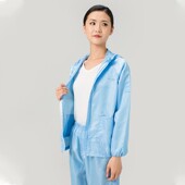 防静电连帽分体服防护防尘蓝色搬货喷漆工作食品车间男女通用上衣
