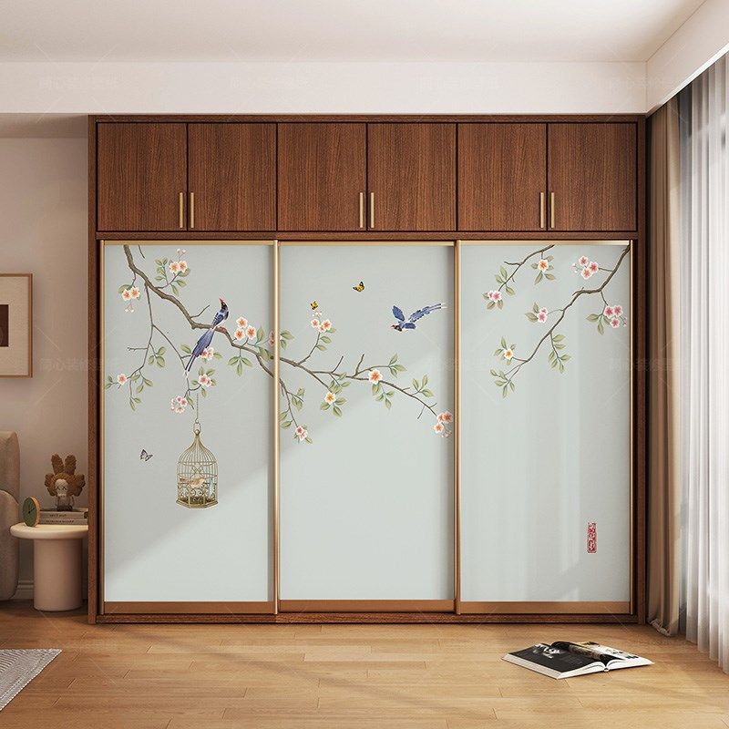 复古改造大衣柜三门装饰贴纸木门衣橱玻璃门翻新贴纸改色遮丑贴,家居饰品,软装墙贴,淘宝优惠券,粉丝福利购,淘宝优惠卷