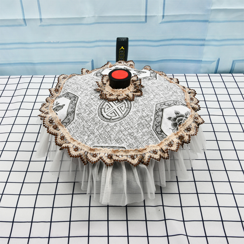 高档灰色欧式大勺盖巾炒勺防尘罩蕾丝布艺盖布蒸锅防尘套定制尺寸