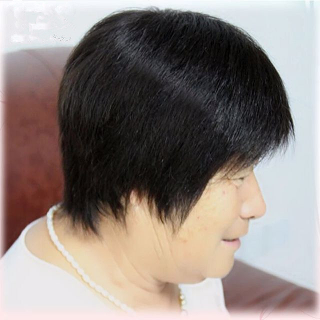 老年人假发女短发 中老年人戴的整顶假发真发 实用送给奶奶的礼物