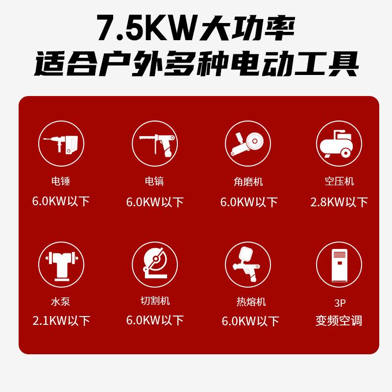 重庆森久小型汽油发电机220V家用变频户外便携式7.5KW施工应急
