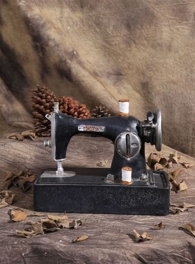 美式工艺品缝纫机摆件 复古做旧咖啡厅酒吧服装店装饰摆件