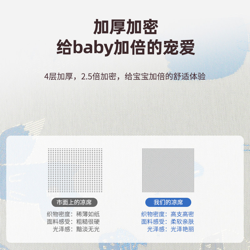 贝舒防吐奶斜坡床中床专用凉席