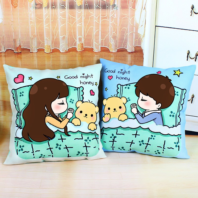 十字绣2021新款绣小件手工客厅情侣一对卧室十字绣抱枕套自己绣