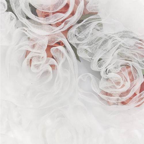 直销新款网纱盘带绳绣三合一盘带绣花 婚纱礼服长裙绣花面料 网底