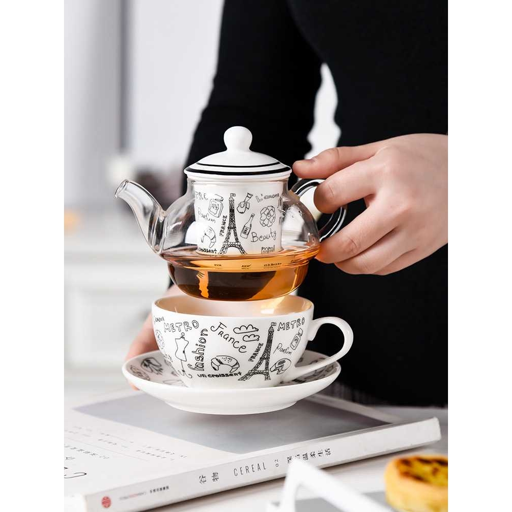 新款直销?花茶壶陶瓷英式子母壶套装下午茶单人茶具一壶一杯办8