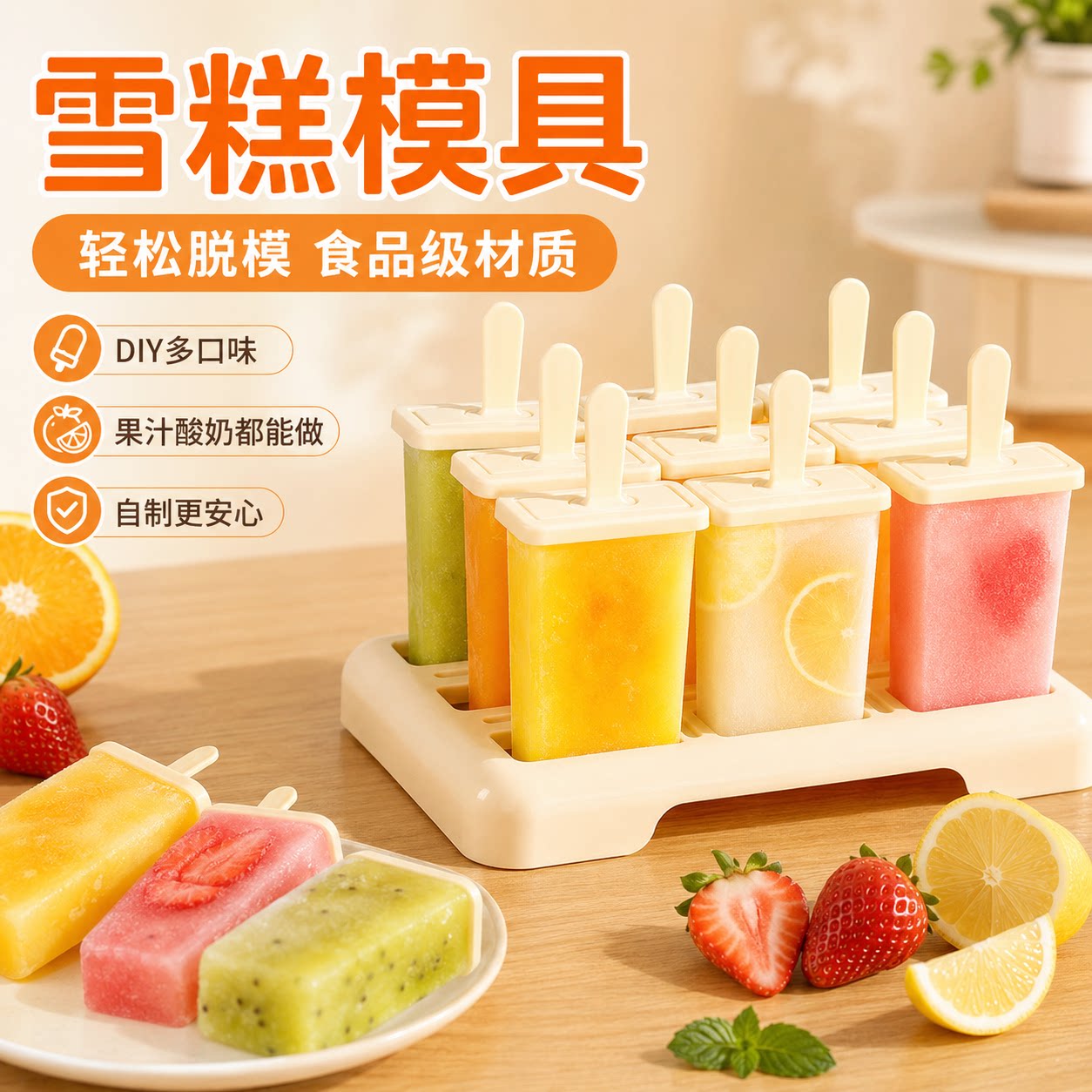食品级家用多支装雪糕模具冰格制