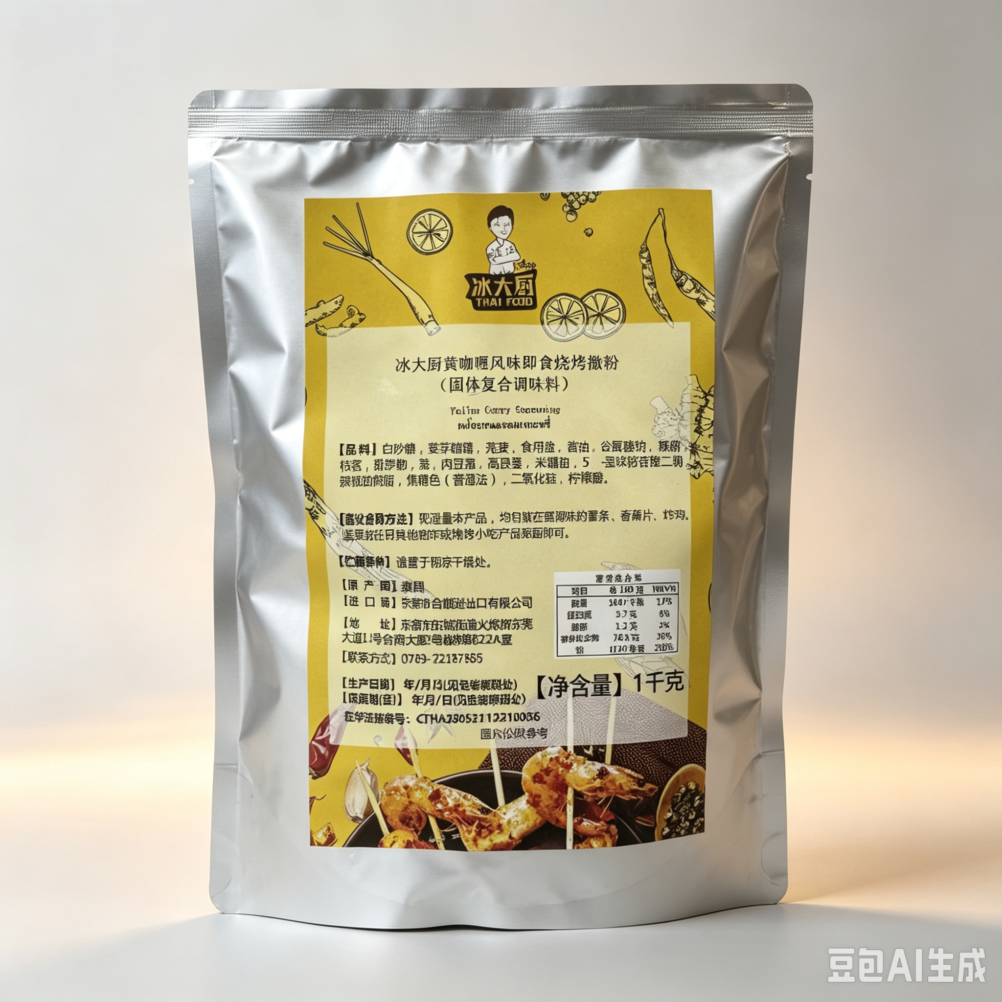泰国冰大厨黄咖喱风味撒粉1kg