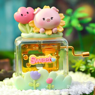 萌宠音乐会创意猫咪手摇式音乐盒八音盒儿童女孩生日礼物