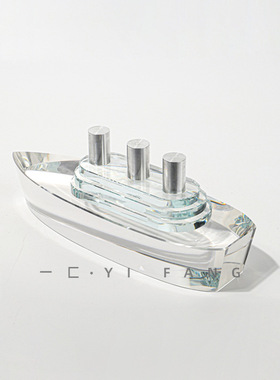 一匚水晶母舰轮船模型样板间售楼处卧室客厅书房桌面摆件