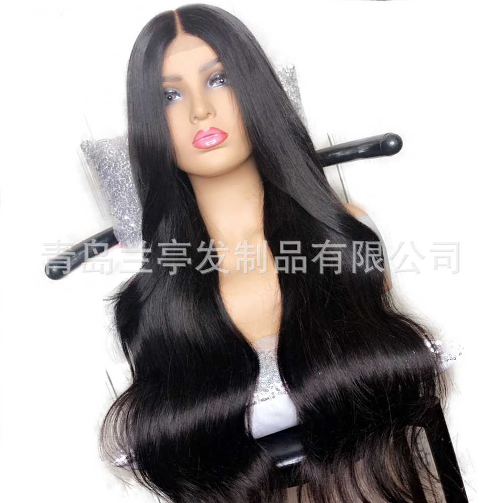 新款直销外贸假发非洲大卷欧美女士前蕾丝卷发化纤高温丝假发套8