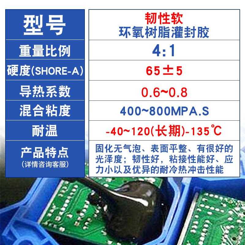 直销新款电源电路板粘接电子密封胶PVC专用改性高韧性环氧树脂灌
