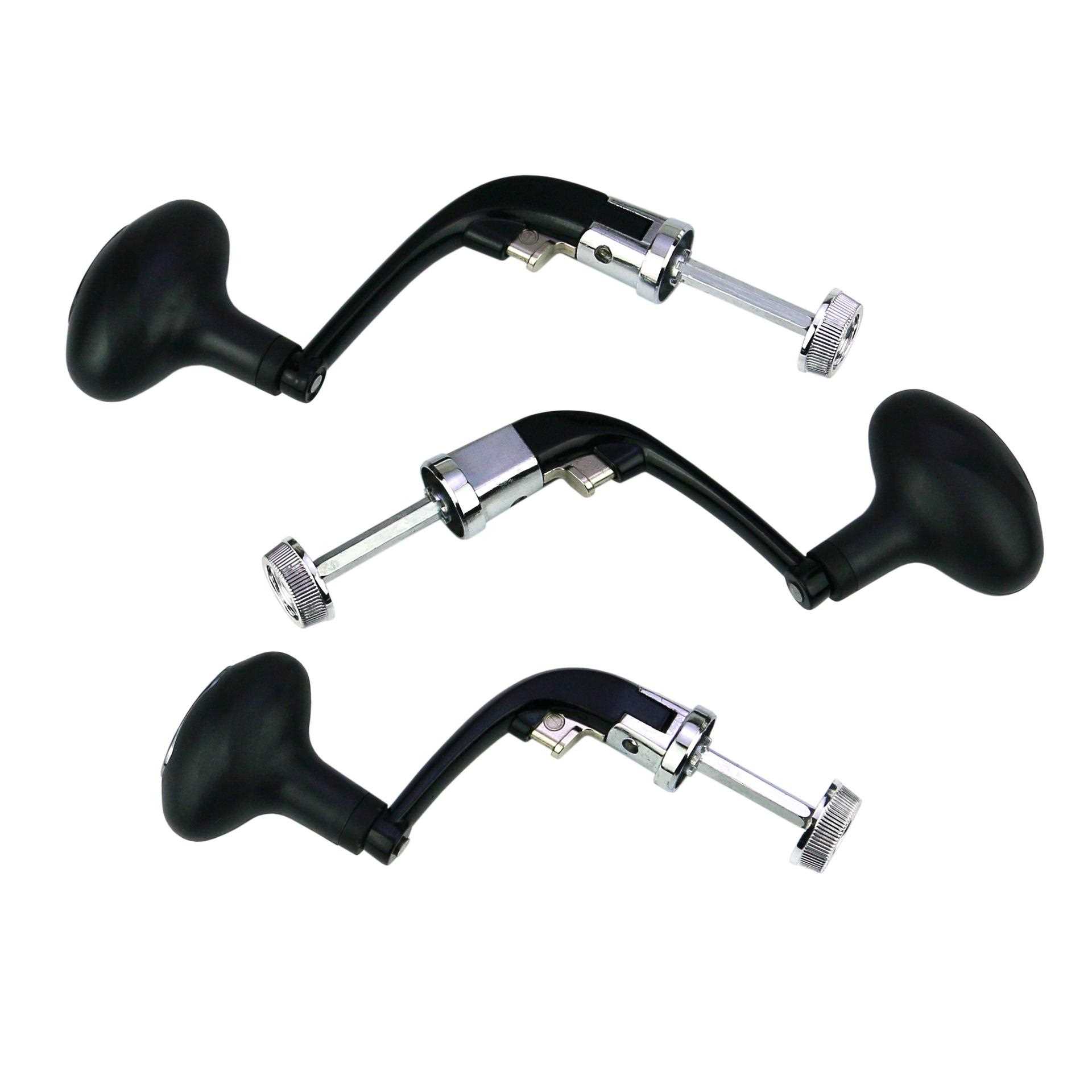 直销新款全金属折叠手柄渔轮纺车轮鱼线轮摇柄摇把握把摇臂渔具软