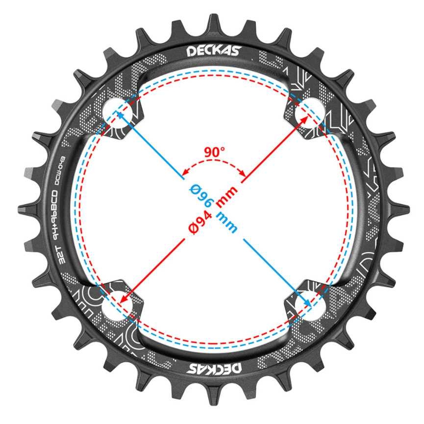 新款直销DECKAS 94+96BCD山地车正负齿单盘M4000 M4050牙盘40/42/