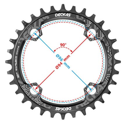 新款直销DECKAS 94+96BCD山地车正负齿单盘M4000 M4050牙盘40/42/