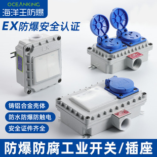 防水防爆开关220v插座工业86型墙壁照明底盒10A明装暗装海洋王