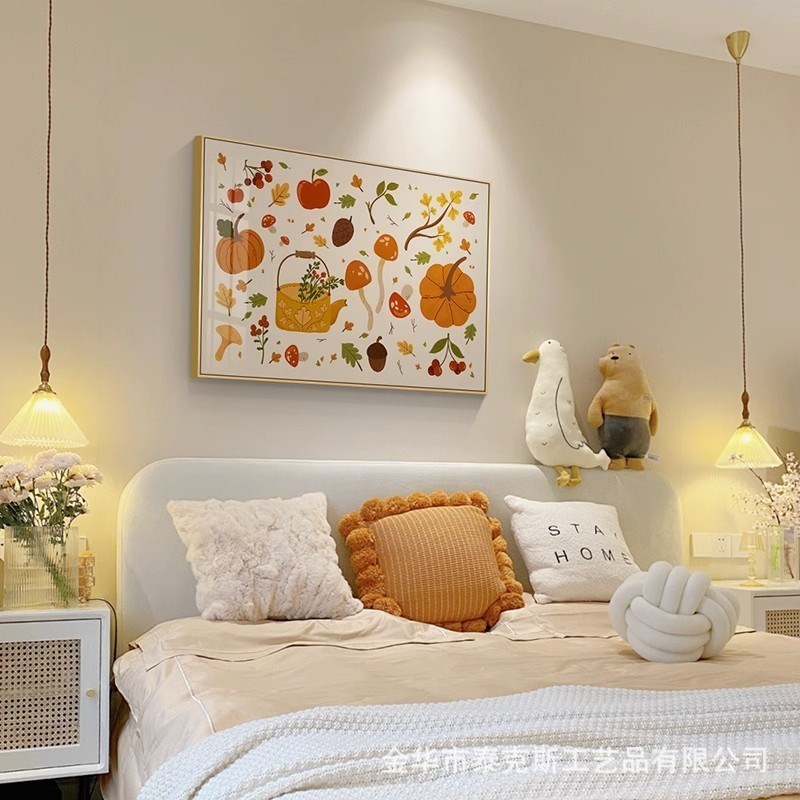 热销挂墙上的装d饰画奶油风餐厅装饰画现代简约原木风客厅挂画小