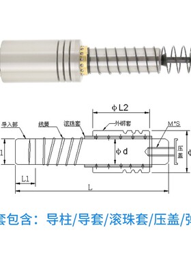 热销村钢 SRP滚珠导柱导套精密滚动 20 22 25 32 38  TRP SGP模具