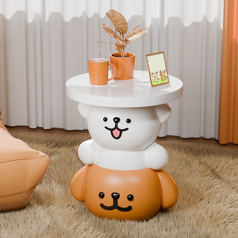 热销奶油风线条小狗落地摆件客厅沙发旁边几茶几床头柜装饰品乔迁