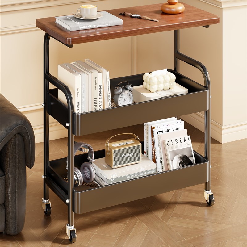 热销可移动小推车家用沙发边几零食收纳置物架多功能茶几小桌子床