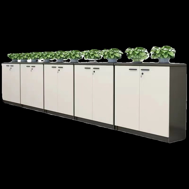 热销办公室桌边柜隔断柜矮柜带锁文件资料柜车间组合半墙围栏柜遮