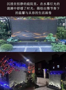 庭院水幕墙流水景观别墅客厅户外院子石材成品流水墙鱼池流水景墙