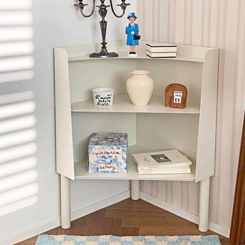 ins极简彩色转角书架落地拐角书柜客厅书房置物架墙角柜创意