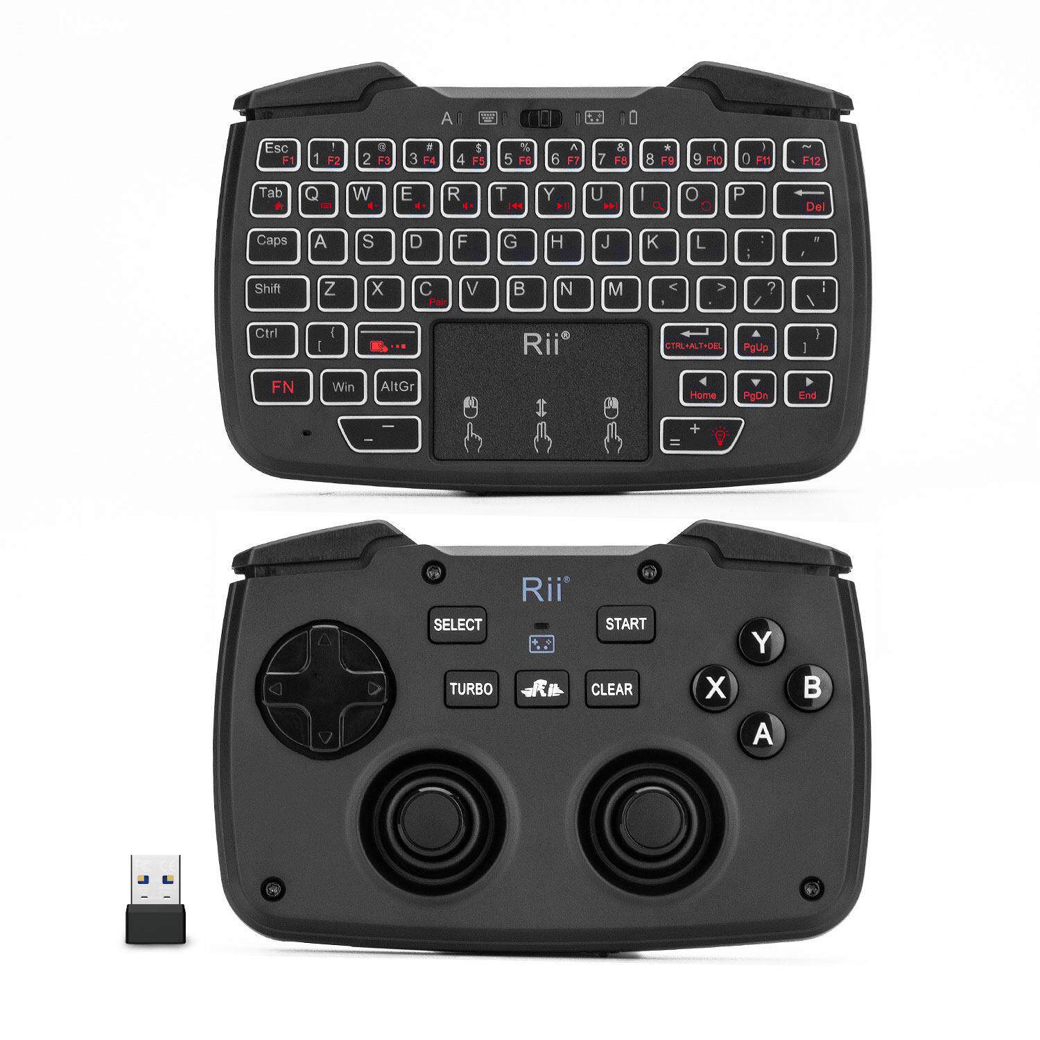 Rii RK707迷你无线蓝牙游戏手柄控制器鼠标键盘组合