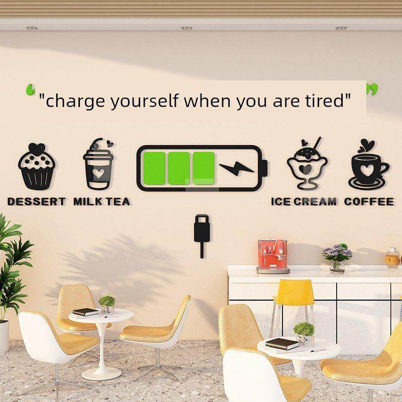 办公室氛围员工午休息区茶水间学习充电励志标语贴纸公司文化墙贴,家居饰品,文化墙贴,淘宝优惠券,粉丝福利购,淘宝优惠卷