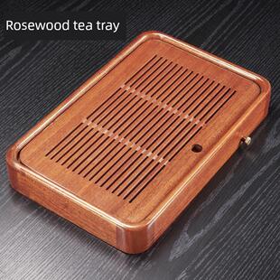 花梨木干泡茶盘中式轻奢家用双用茶台实木储水排水式简约茶具托盘