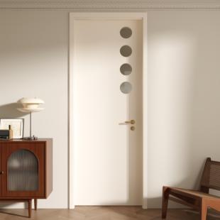 木以森居法式复古风网红实木室内门烤漆卧室房间门隔音白色洞洞门