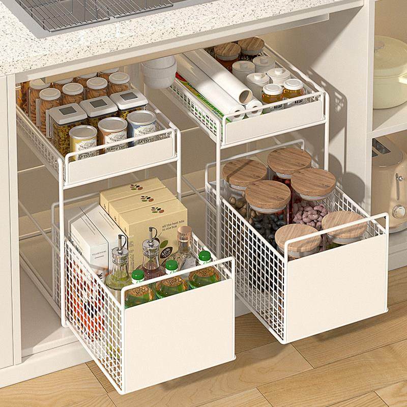 厨房抽拉式置物架整体橱柜内分层置物架子双层下水槽超深抽屉收纳,厨房/烹饪用具,厨房置物架/置物柜/角架,淘宝优惠券,粉丝福利购,淘宝优惠卷