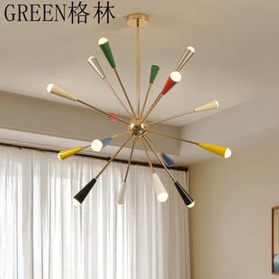 中古Sputnik彩色分子吊灯法式挑空客厅灯意大利孟菲斯饭厅卧室灯