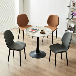 公司休息区商务接待洽谈桌椅组合一桌四椅办公室会客轻奢小圆形桌