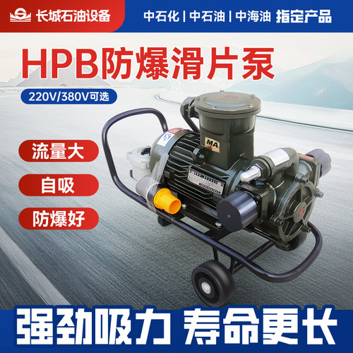 防爆抽油泵HPB防爆滑片泵220V/380V自吸式电动甲醇汽油柴油叶片泵