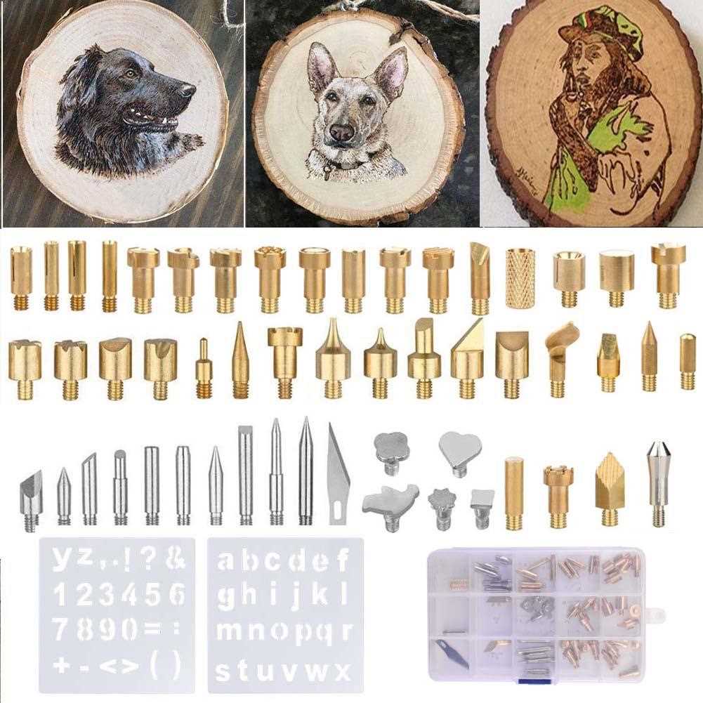 直销新款直销55件套雕刻烙铁头 烫花头配件 烙画雕刻刀头 雕刻工