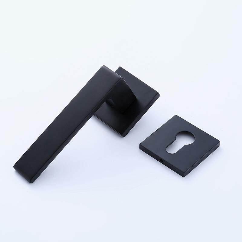 直销新款铝合金黑色静音门锁 卧室房门把手锁执手锁欧式分体锁 可