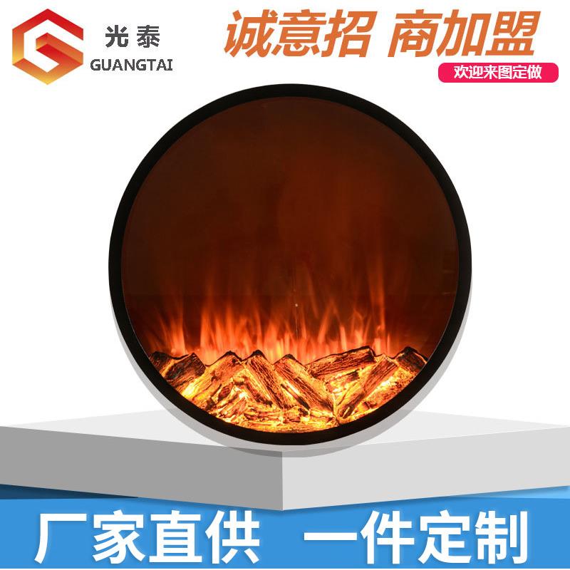 新款直销 欧式圆形壁炉 取暖电壁炉 电壁炉取暖器 嵌入式壁炉芯