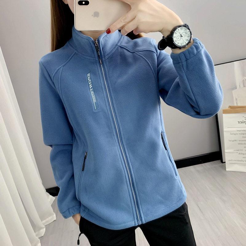 新款直销秋冬户外保暖抓绒衣女抗静电防风摇粒绒外套可安装内胆手