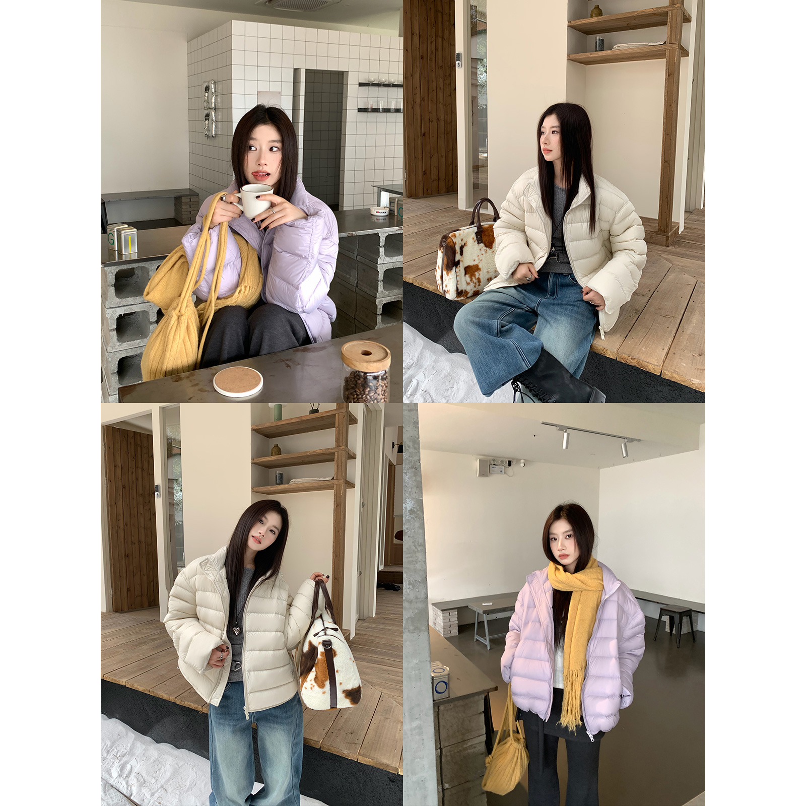 Joeyoo秋冬新款宽松轻薄排骨羽绒服女短款巨好看加厚保暖面包服潮