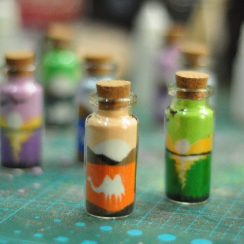 创意diy手工 沙瓶画 精美木盒套装 沙画瓶工具材料套装送