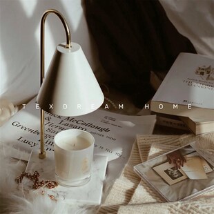 Tex 融蜡灯白色大理石香薰灯高级卧室摆件粉色插电送礼台灯