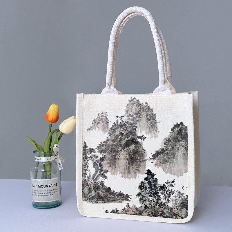 国风大容量帆布手提袋中式复古文创周边环保购物袋帆布袋定制