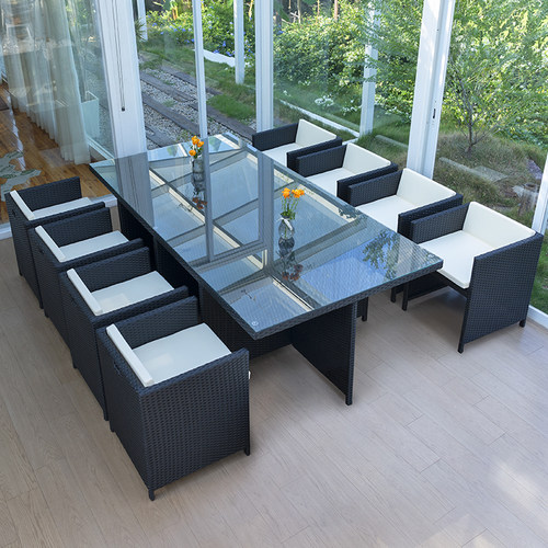 户外桌椅组合庭院花园露天台休闲室外防水防晒藤编沙发藤椅藤沙发