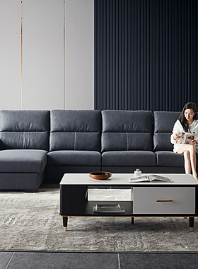 双虎科技布艺沙发客厅简约小户型乳胶贵妃家具组合23850