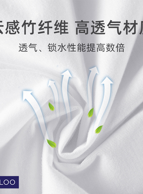 ILOO防螨枕套一对装防水头油枕巾竹棉单人枕头套保护枕芯内胆套