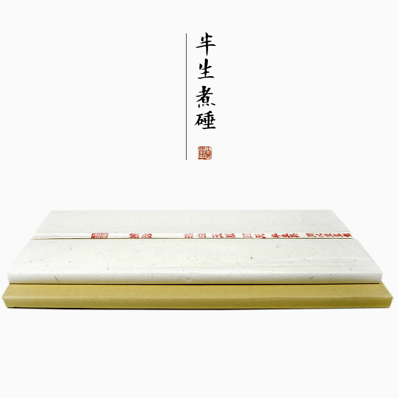 问心堂煮锤半生熟纯手工宣纸书法专用国画小N写意豆腐宣5分熟仿古