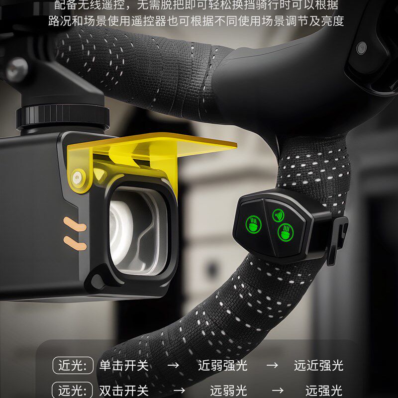 塔斯队长自行车灯吊装截止线w山地公路车前灯大流明智能遥控骑行