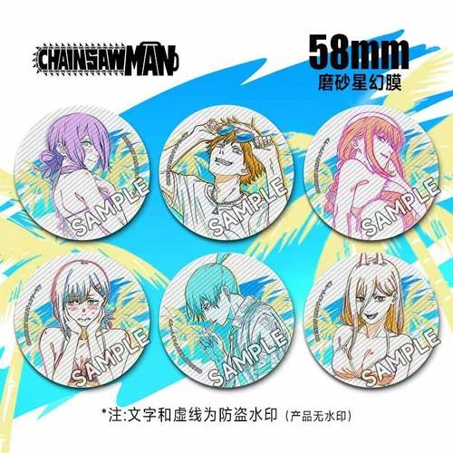 电锯人海边异色系列吧唧色纸立牌